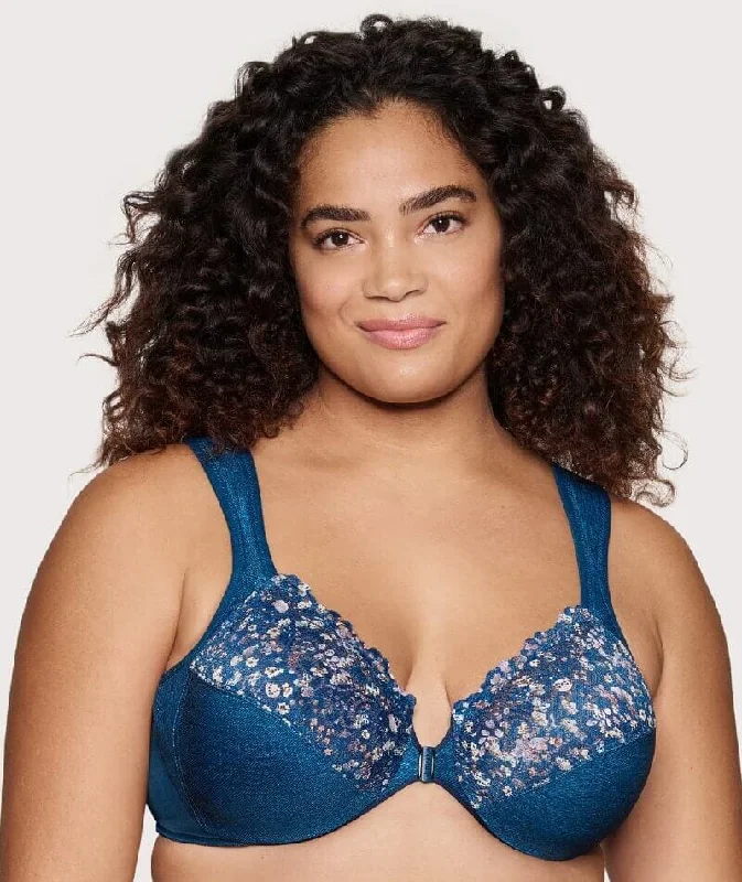 Glamorise WonderWire Front-Closure Bra - Dark Denim