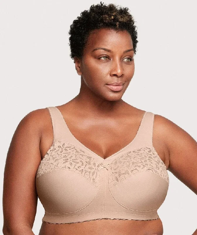 Glamorise Magiclift Cotton Support Wire-Free Bra - Cafe