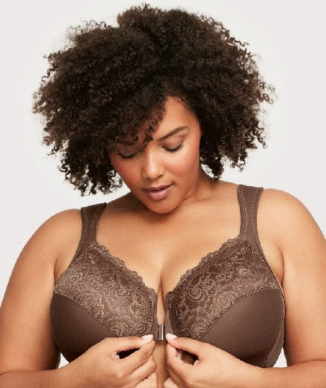 Glamorise WonderWire Front-Closure Bra - Mocha