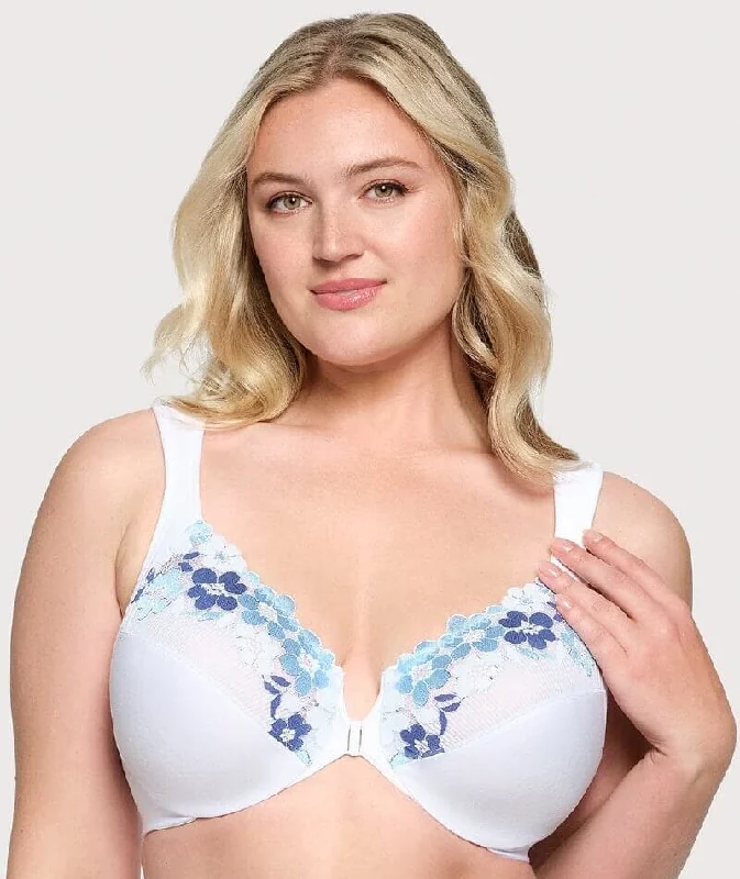 Glamorise WonderWire Front-Closure Cotton Bra - White