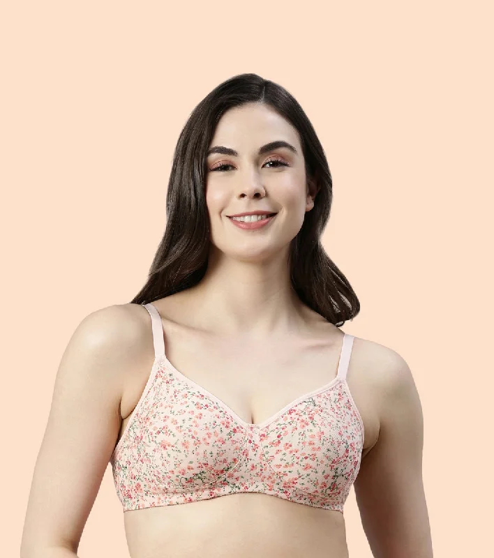 Enamor Fab-Cool A042 Side Support Shaper  Stretch Cotton Everyday Bra for Women- High Coverage, Non Padded and Wirefree - Revello Print