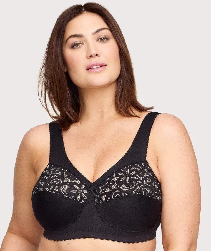 Glamorise Magiclift Cotton Support Wire-Free Bra - Black