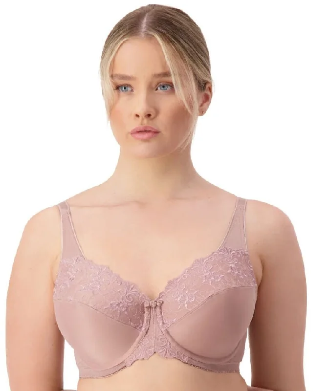 Triumph Embroidered Minimizer Bra - Chocolate Mousse