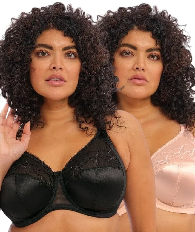 Elomi Cate Underwired Full Cup Banded Bra 2 Pack - Black/Latte