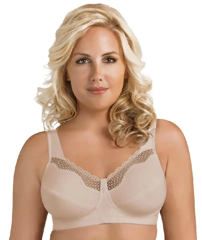 Exquisite Form Fully Cotton Soft Cup Wire-Free Bra With Lace - Damask Neutral