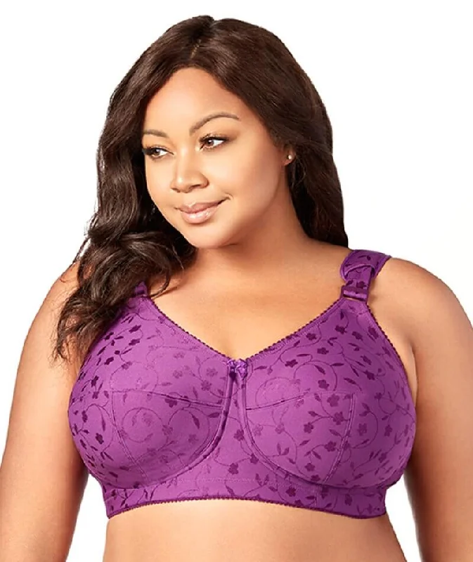 Elila Jacquard Wire-Free Bra - Aubergine