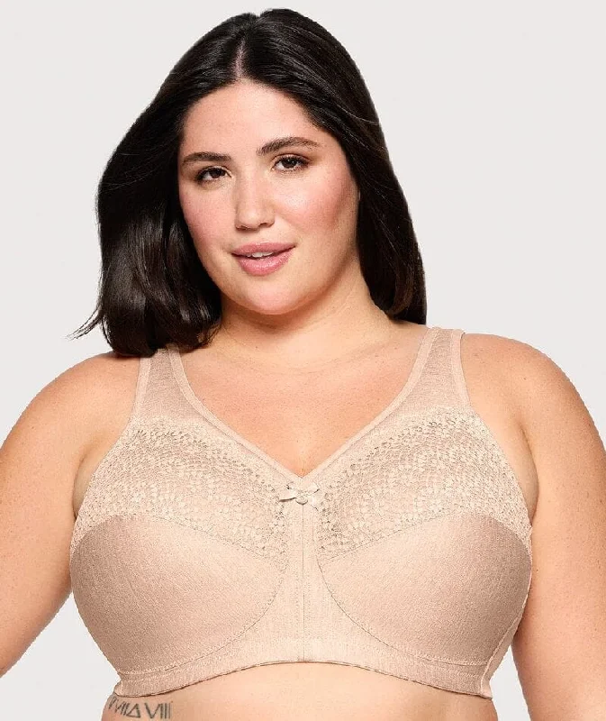 Glamorise Magiclift Moisture Control Wire-Free Bra - Cafe