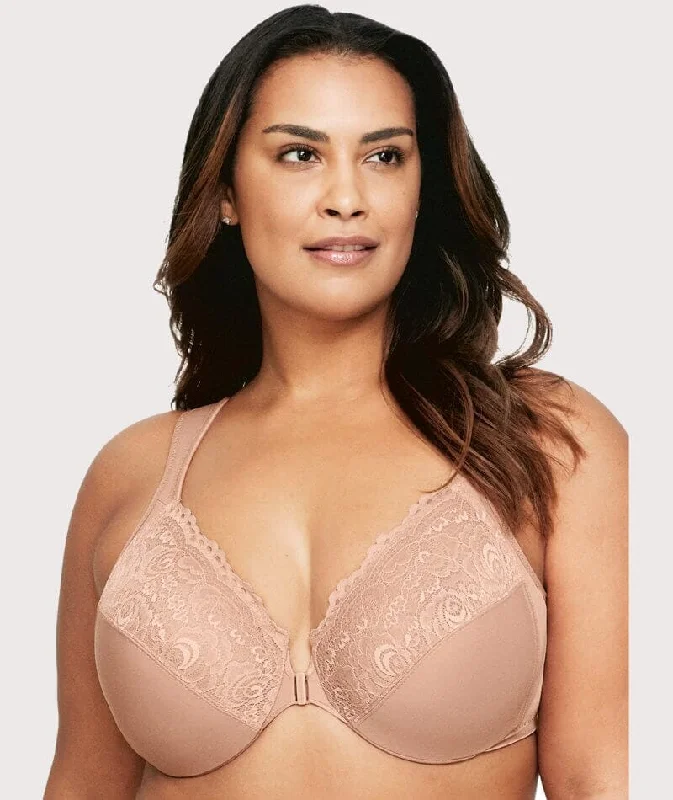 Glamorise WonderWire Front-Closure Bra - Cappuccino