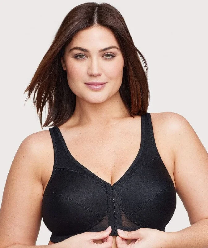 Glamorise Magiclift Front-Closure Posture Back Wire-Free Bra - Black