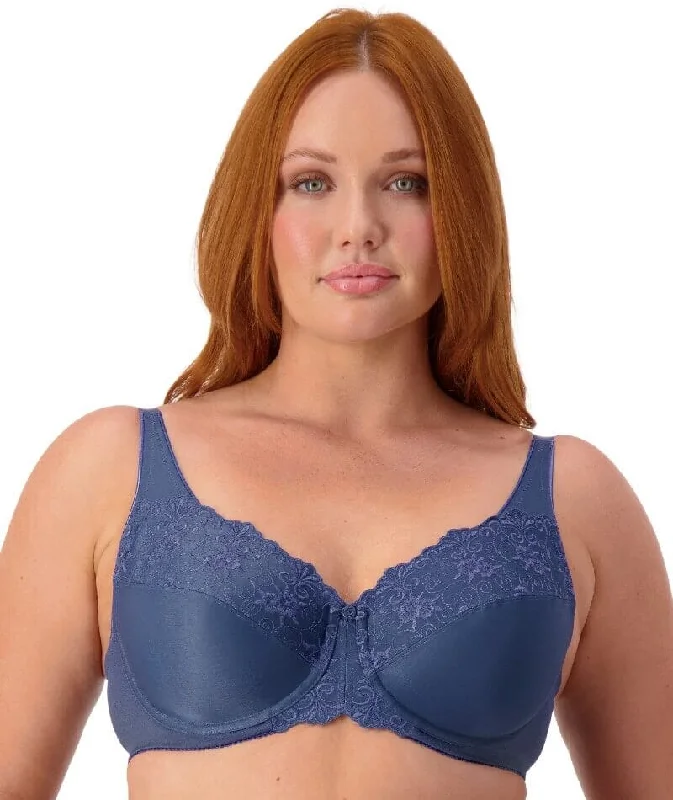 Triumph Embroidered Minimizer Bra - Indigo Blue