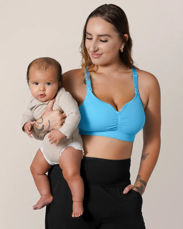 Tatum Seamless Maternity & Nursing Bralette | Lagoon Blue