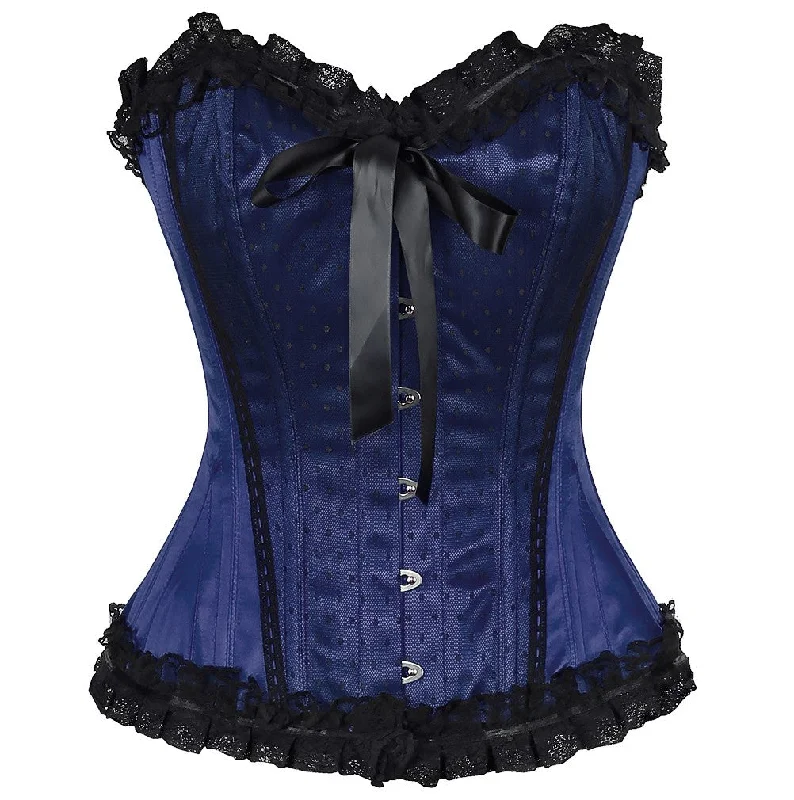 Agatha Satin Lace Overlay Burlesque Corset