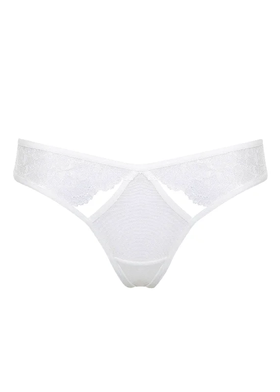 Emerson (Ivory) Lace and Mesh Thong