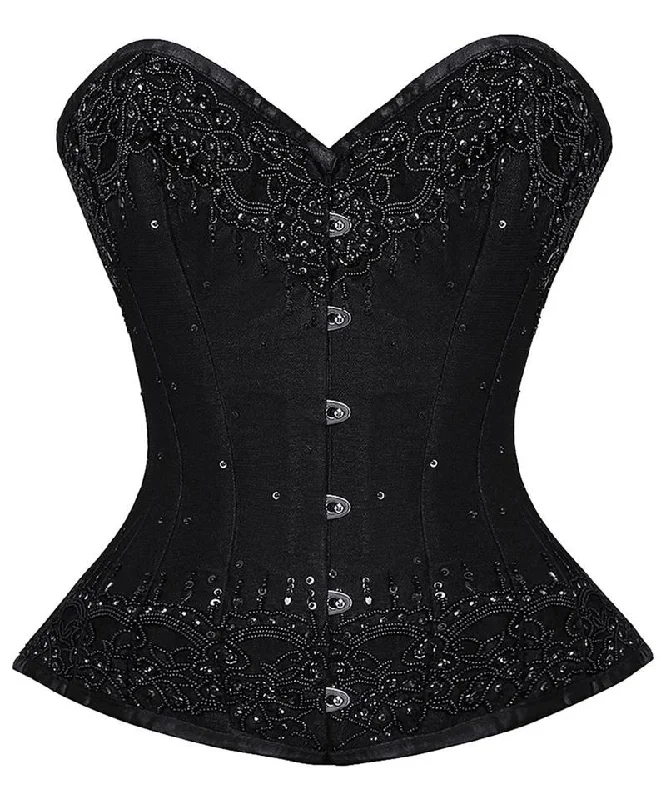 Olive Overbust Corset With Lace Overlay