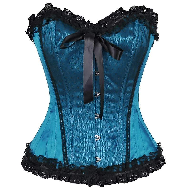 Reggie Satin Lace Overlay Burlesque Corset