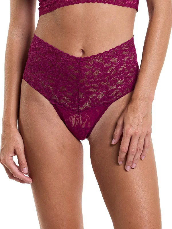 Retro Lace Thong Sugar Plum Red