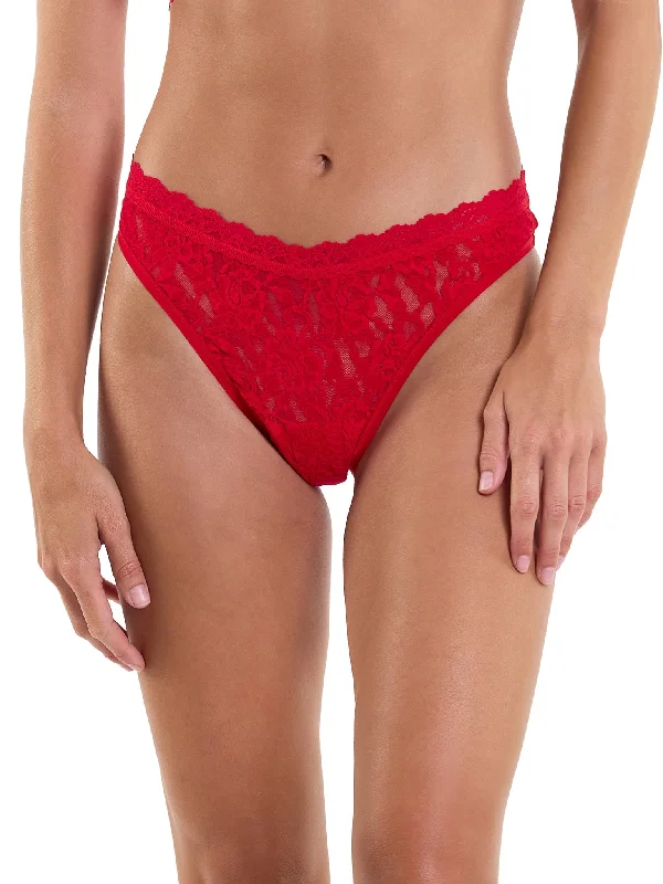 V-Front High Cut Thong Red