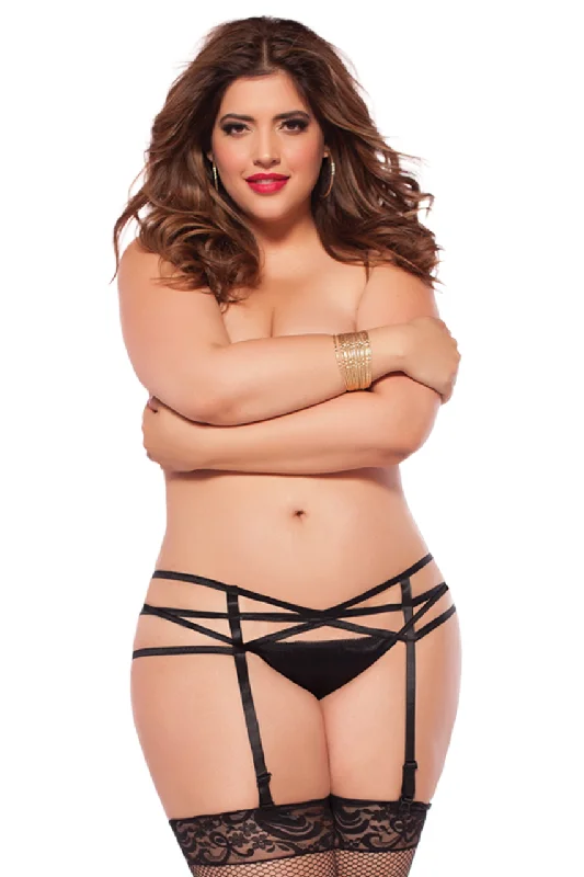 Plus Size Black Web Garter Belt