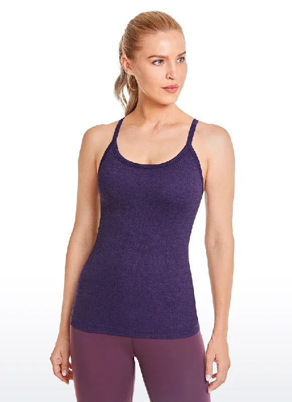 Speedy Seamless Built-in Bra Tank Y-back