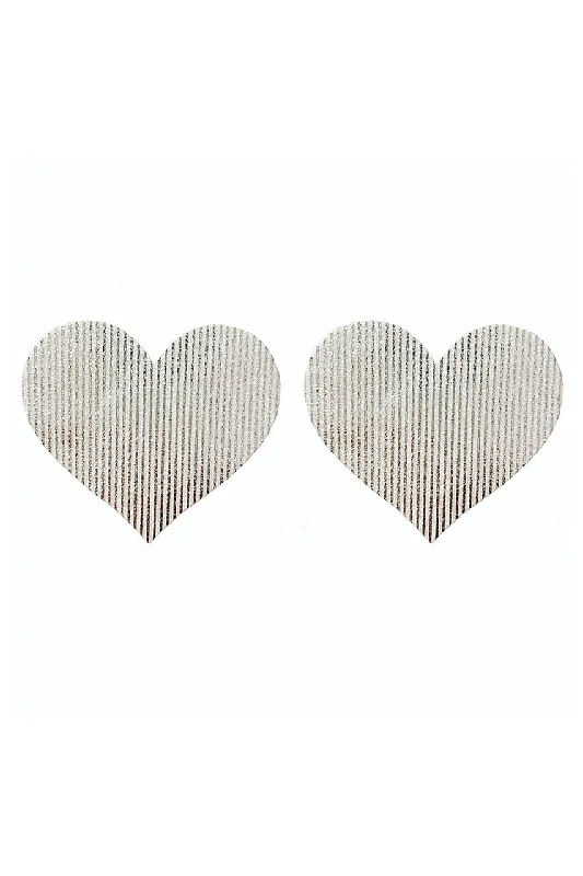 Silver Illusion Heart Pasties